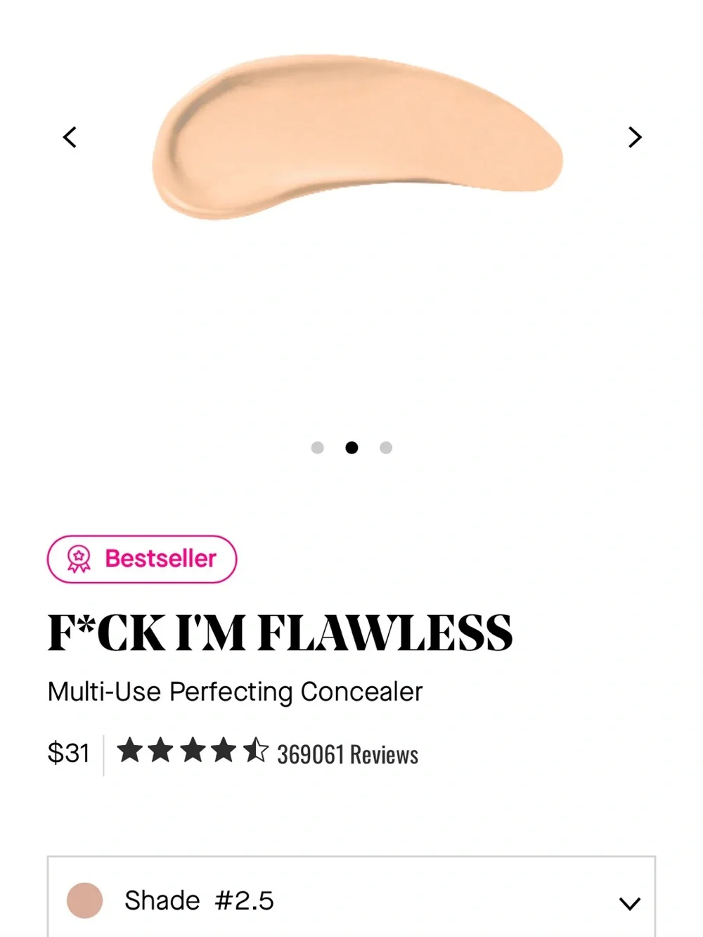 IL MAKIAGE F*CK I'M FLAWLESS Multi-Use Perfecting Concealer Shade 2.5 7 ML NIB